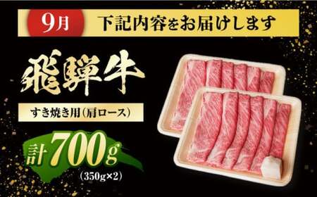 【4回定期便】 特選 飛騨牛 肩ロース リブロースステーキ 計2.6kg / 白川町 / 浅井商店[AWBJ011]