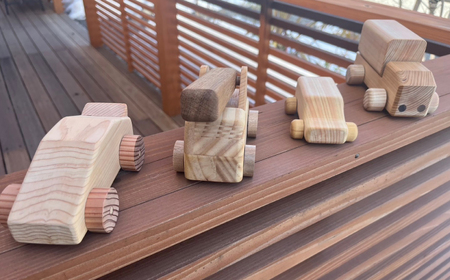 おもちゃ 家具職人が作った 木のくるま 2個セット [AIDE004]