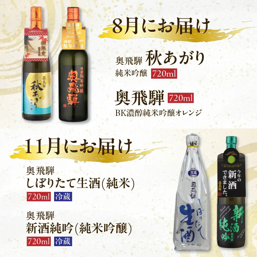 【定期便 4回】 季節限定のお酒 720ml 2本コース（年4回 計8本）【16-B】