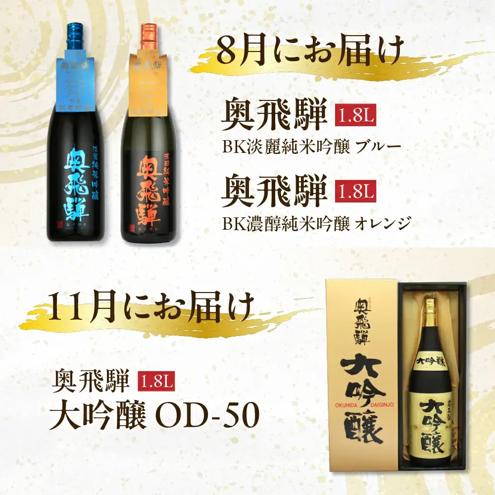 【定期便 4回】 一升瓶コース（年4回 計7本） 1.8L 【16-C】