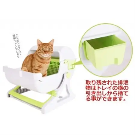 掃除が簡単 SunRuck 半自動猫用トイレ SR-ACT01-BE ベージュ_ ペット用品  _【1592041】