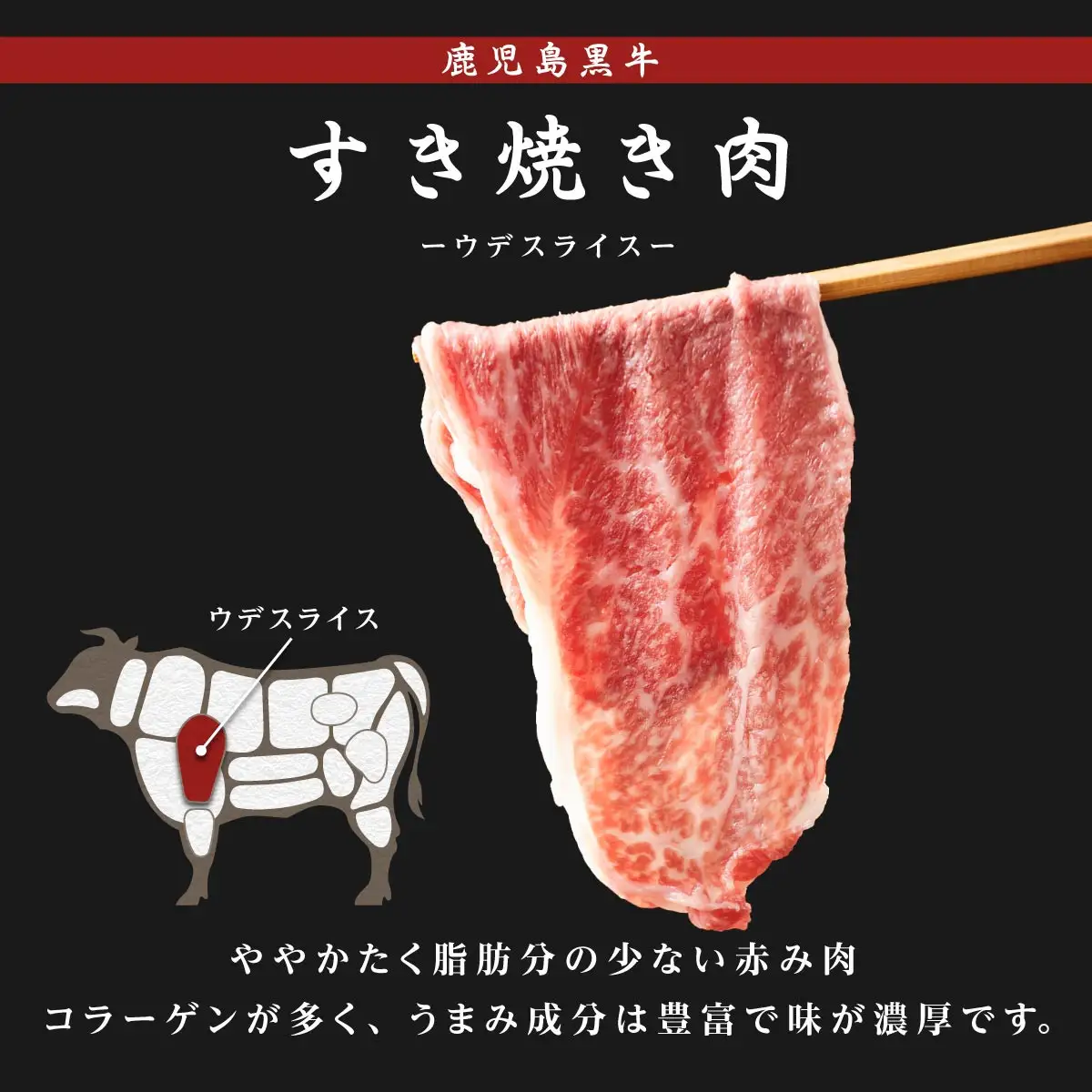 【D-401】鹿児島黒牛ウデスライスセット　2パック（600g）