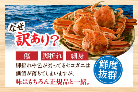 【先行予約】カニ 訳あり茹でセコガニ1kg 冷蔵【令和8年11月中旬以降発送予定】ズワイガニ 33-39