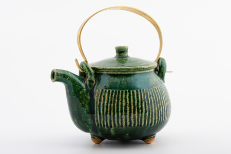 お茶 ティーセット 茶器セット 織部釉 土瓶 湯冷まし(片口) 汲出し湯呑み5個 [抱星窯 長崎県 東彼杵町 hs42bag390000]