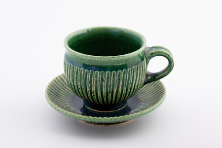 コーヒー陶器 ドリッパー コーヒーポット&ドリッパー8点セット コーヒーカップ3個 ソーサー3個 織部釉 [抱星窯 長崎県 東彼杵町 hs42bag390005]