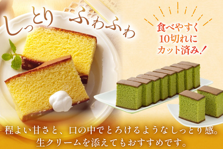 カステラ 定期便 幸せのカステラ 2種 プレーン 1号 560g 1本 抹茶 0.6号 310g 1本 計2本 12回 総計24本 [長崎カステラセンター心泉堂 長崎県 東彼杵町 hs42bag180021]