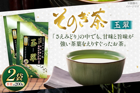 お茶 緑茶 そのぎ茶 玉翠 100g×2袋 [西海園(お茶の西海園) 長崎県 東彼杵町 hs42bag710005]
