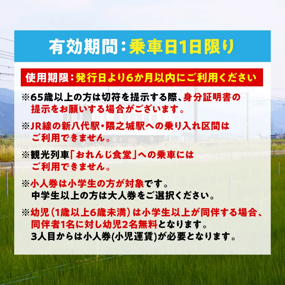 ＜肥薩おれんじ鉄道沿線自治体共通返礼品＞ 肥薩おれんじ鉄道 おれんじ一日フリー切符 （八代駅～川内駅間） 【大人1枚】 電車 きっぷ 乗車券