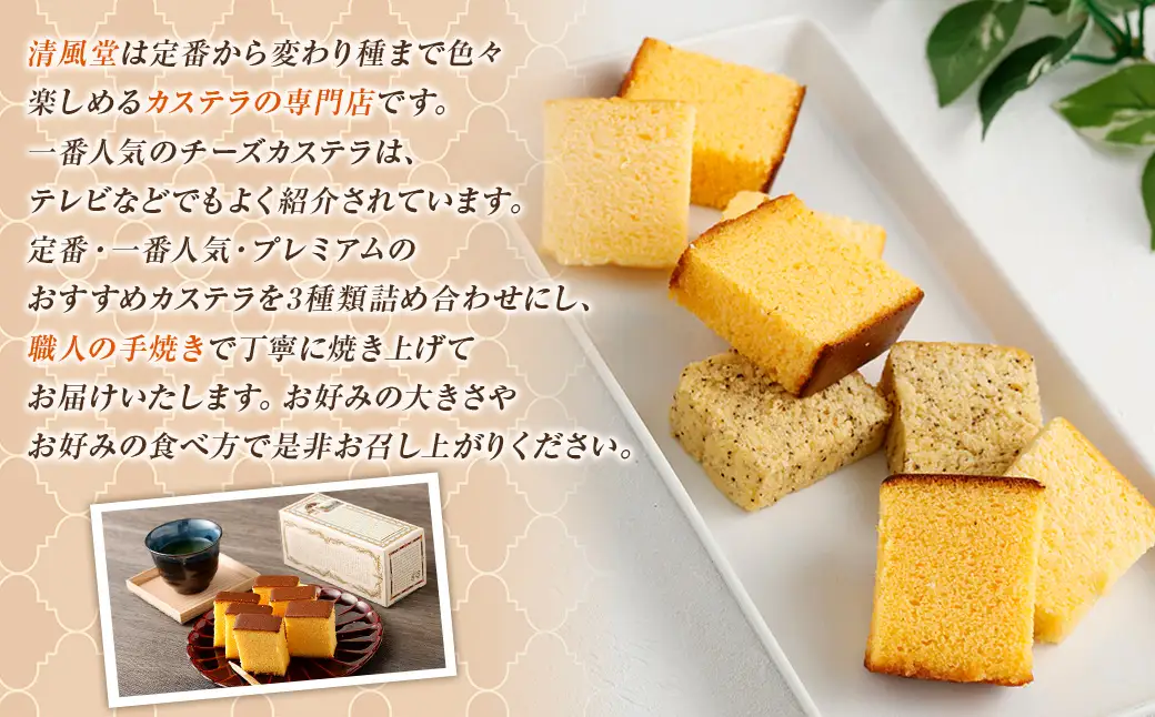 長崎カステラ おすすめ3種類セット ／ かすてら お菓子 菓子 デザート スイーツ おやつ 長崎県 長崎市
