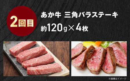 【全3回定期便】【GI認証】くまもとあか牛 食べ比べ D ランプ 三角バラ 赤身モモ [AYCQ029]