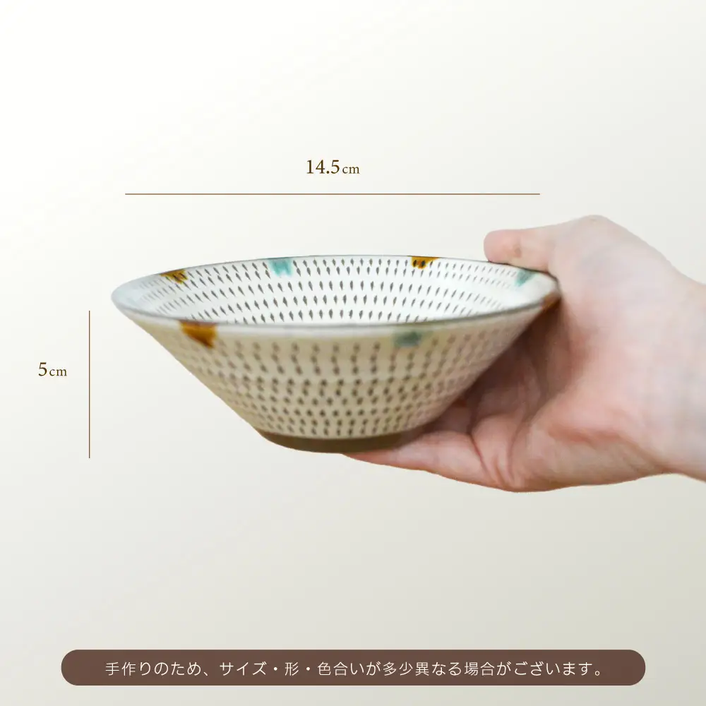 【小石原焼　まるた窯】中鉢2枚セット（三彩） C24