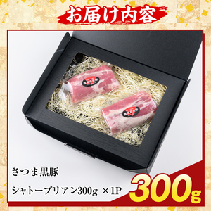 K-485-A 鹿児島県産さつま黒豚 シャトーブリアン(計300g)【ふるさと産直バザール】霧島市 シャトーブリアン ヒレ肉 黒豚 国産 鹿児島県産 肉 精肉