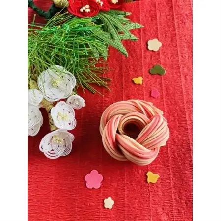 富山県砺波市　柿里商店「knot charm CHIDORI 3」めでた尽くしの紅白細うどん_麺 うどん  _【1613695】