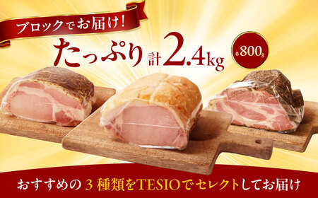 【ふるさと納税限定】TESIOの自家製 ブロック ハム 3種セット