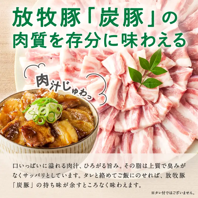 放牧豚”炭豚”の豚丼セット(150g×4)