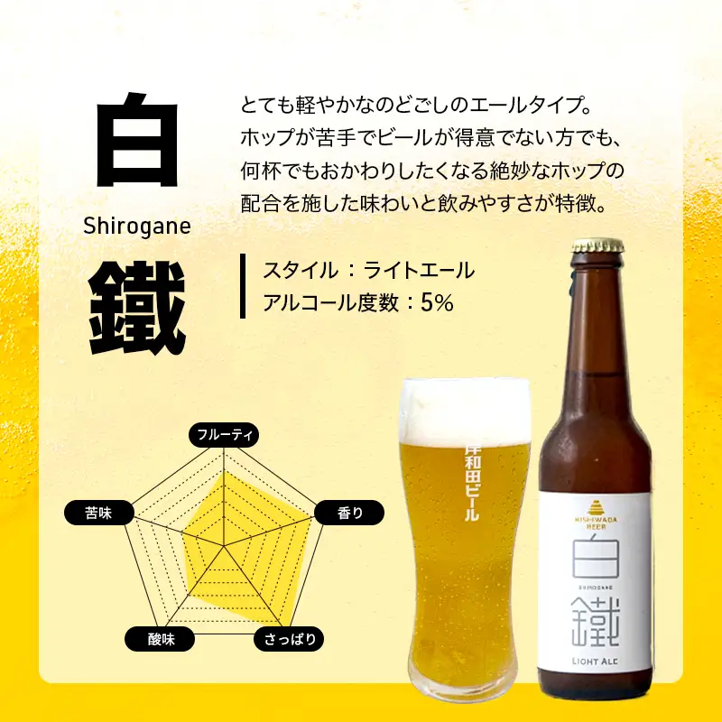 ビール 岸和田ビール 白鐵 330ml×12本 セット ライト エール エールビール 地ビール クラフトビール 【岸和田ブランド認定品】大阪 大阪府 岸和田市