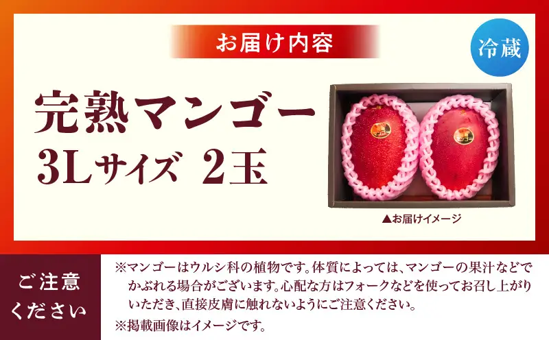 宮崎県産 完熟マンゴー 2玉 3L