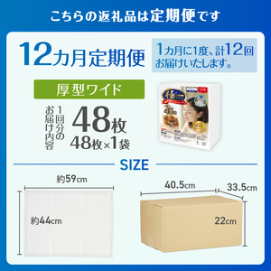 定期便 12回 ペットシーツ 【極】シリーズ 厚型ワイド 48枚 ペット用 犬用 猫用 トイレシーツ 日用品 ペット用品 防災 備蓄 消耗品 ドッグ キャット わんちゃん ねこちゃん 静岡県 富士市 [sf077-145]