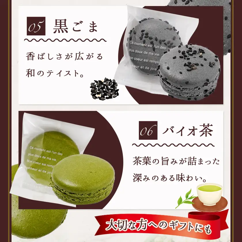 静マカロン 人気フレーバーセレクト 6種6個入≪みやこんじょ特急便≫〔LE-C208-Q〕_(都城市) スイーツ ショコラ ショコラフランボワーズ いちご 塩キャラメル 黒ごま バイオ茶 マカロン