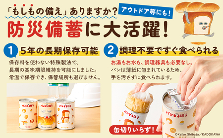 パンどろぼうのパンのかんづめ 3缶セット ns030-011 ﾊﾟﾝ 缶詰 備蓄 長期保存 安心 安全  防災ｸﾞｯｽﾞ 防災用品 ﾊﾟﾝどろぼう ｷｬﾗｸﾀｰ