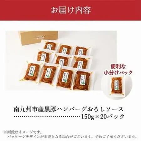 かごしま黒豚ハンバーグおろしソース20個【配送不可地域：離島】【1186219】