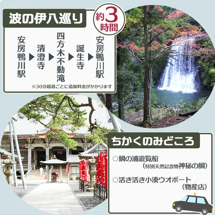 【千葉県鴨川市】観光タクシー貸切利用券 ６時間（定員４名／１台）　[0161-0001]