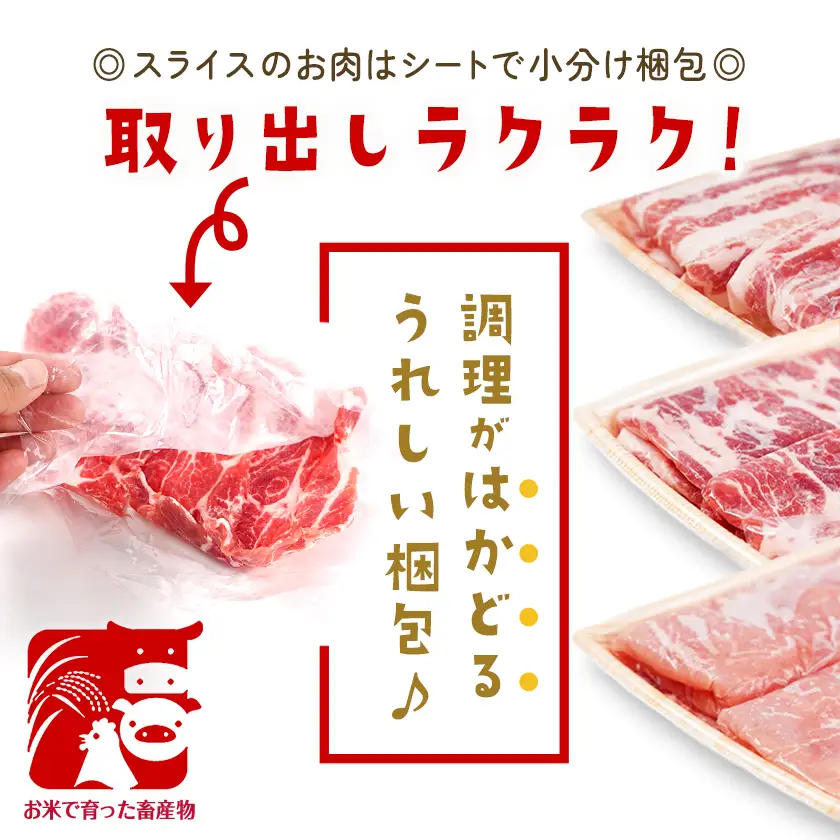 お米豚2.2kgセット≪みやこんじょ快速便≫_14-3101-R_【ご入金確認後、14日以内にお届け!!】(都城市) 豚肉 ロース こま切れ 切り落とし バラ 肩ロース ブランド 小分け シート仕切り 