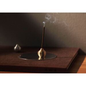 堺の伝統産品 お香立て [しずく-BRASS]とincense holder plate [BRASS] セット