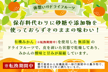 みかんを使ったドライフルーツ (ひと房) 100g　｜佐賀県 鹿島市 みかんドライフルーツ みかん ドライフルーツ 無添加 有機 国産 ドライみかん 無添加 おやつ 砂糖不使用 オーガニック 体にやさしい お菓子 子供 安心 妊婦 美容 高齢者｜　A-206