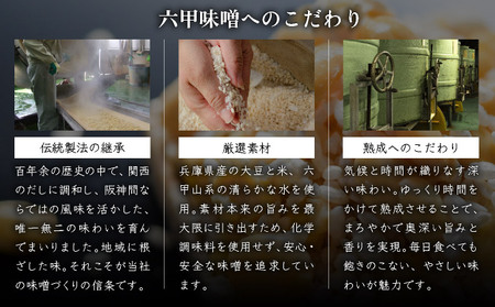 創業100有余年の 老舗 味噌屋 が造る「 六甲みそ 芦屋 蔵造 味噌 6個 詰め合わせ