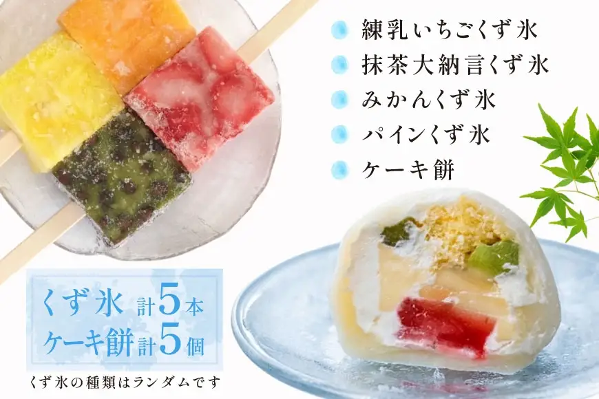 くず氷 5本 ケーキ餅 5個 [御菓子所 梅のや 愛知県 江南市 ko23btu310006]