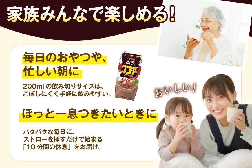 森永ココア 200ml 24本 計4800ml 森永乳業 [翔栄通商 愛知県 江南市 ko23btu570064]