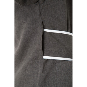 【ブラック】丸襟パイピングリボン割烹着