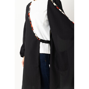 【八重桜グレー】和柄カシュクール風かっぽう着