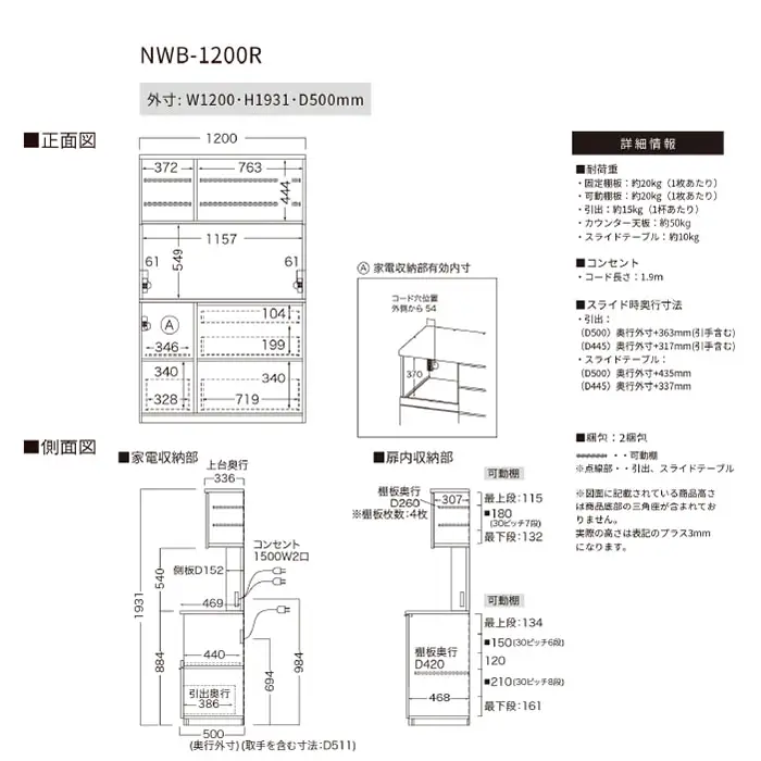 キッチンボード NWB-1200R [No.1083]