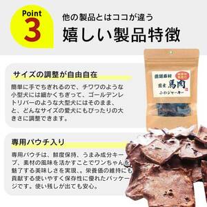 国産 ふわジャーキー 犬用おやつ（馬肉）20g×30袋_犬用 おやつ 20g × 30袋 セット内容 馬肉 ジャーキー 全犬種用 パウチ入り 肉 素材の旨味 無着色 高たんぱく質 やわらかい 厳選 ちぎれる サイズ調整 パピー犬 シニア犬 ふわふわ サクサク 福岡県 久留米市 送料無料 〔Pf072-03〕