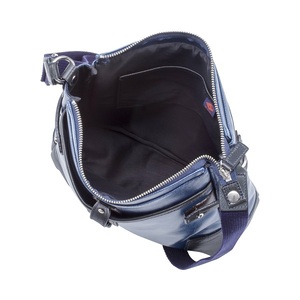 豊岡鞄　帆布PU×皮革ショルダー(24-133) ブルー