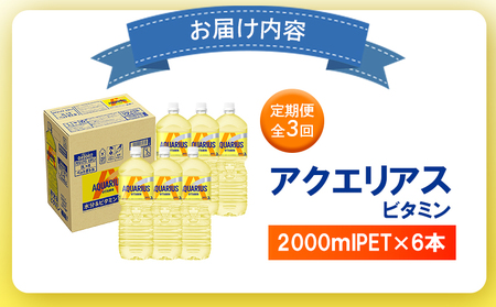 【定期便：全3回】アクエリアス ビタミン 2LPET×6本【38008701】