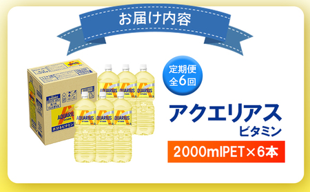 【定期便：全6回】アクエリアス ビタミン 2LPET×6本【38009001】
