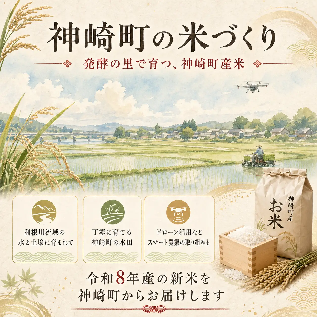 【ふるさと納税】【令和8年産 新米先行予約】米 10kg 千葉県神崎町産 ふさおとめ 白米（5kg×2袋） 早場米 あっさり 食べやすい 家庭用 定番 [025-a021]