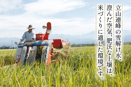 【3ヶ月定期便】【一等米100％】米 令和7年産 ばんどり米（コシヒカリ）精米 5kg 計15kg [農事組合法人東和 富山県 舟橋村 57050214]