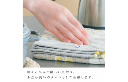 （今治タオルブランド認定）Taoyaka フェイスタオル 4枚セット  （ラナンキュラス） [I002920FT4CGY] 