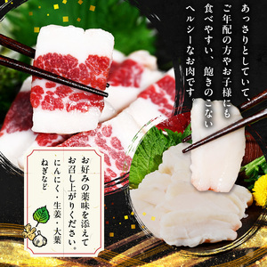 オアシス九州【熊本県内と畜】 熊本 馬刺し4種セット (赤身 100g、 霜降り100g、タテガミ100ｇ、 フタエゴ100g) _U117-0033