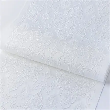 ワタマサ　三重織 正絹白半衿(十字華紋)シルク100%日本製和装小物　丹後ちりめん織元より【1606008】