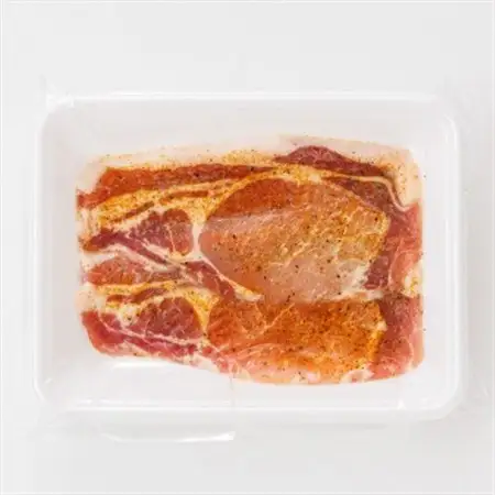 北海道産 豚肉 味付き スパイシーポーク(カレー味)50g×7枚_北海道産 豚肉 ポーク カレー味 フライパン スパイシー カレー ジョイパックチキン 一人暮らし セット おかず 小分け 冷凍 肉 絶品 人気 ヒロセ 北海道 釧路町 釧路超 特産品 _【配送不可地域：離島】【1624612】