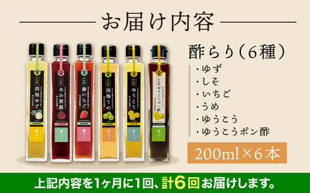 【6回定期便】 【飲む玄米酢】酢らり 6種セット（5種＋ポン酢）＜川添酢造＞[CDN134] ポン酢