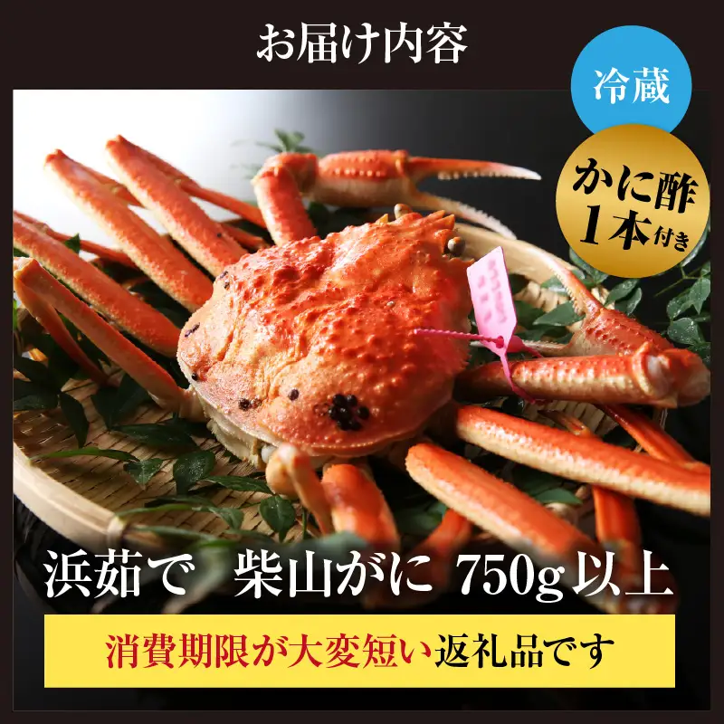 【先行予約】カネニの浜茹で柴山がに 750g以上 冷蔵【令和8年11月中旬以降発送予定】 高級 かに カニ 06-20