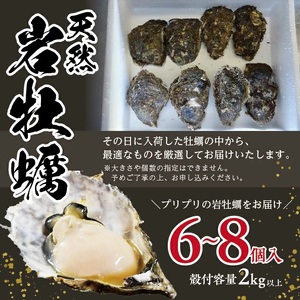 SD0267　天然岩牡蠣　計2kg以上(6～8個入)