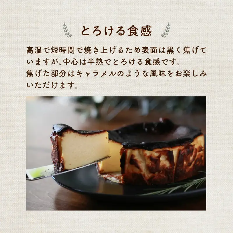 濃厚とろけるバスクチーズケーキ 小麦粉不使用 J02004