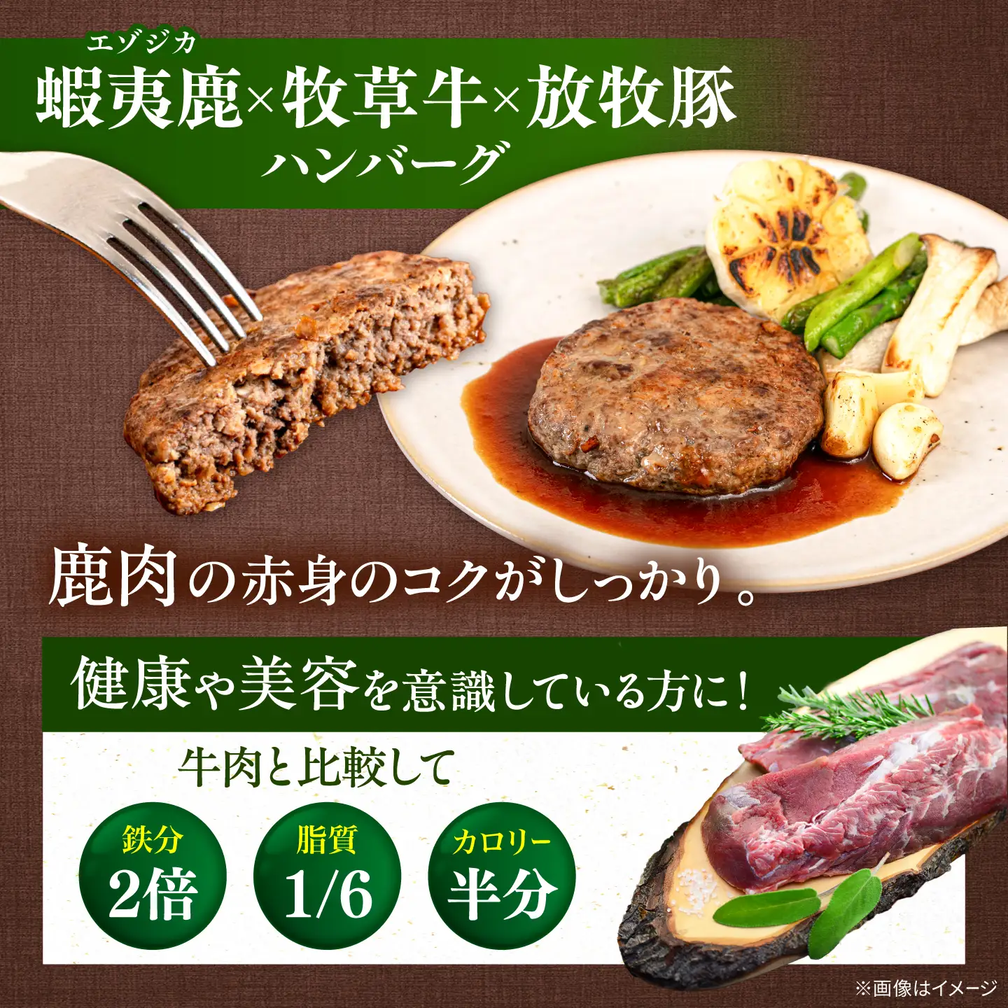 【全6回定期便】ハンバーグ 食べ比べ 10個セット（蝦夷鹿/牧草牛/放牧豚）  鹿肉 牛肉 豚肉 セット 食べ比べ 小分け 冷凍 北海道 [AXBP048]